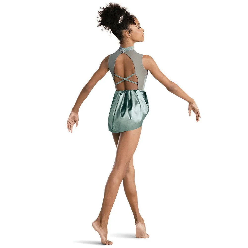 Pre-Owned Dance Costume 10th House TH23102 Small Child Green Appliques Lyrical